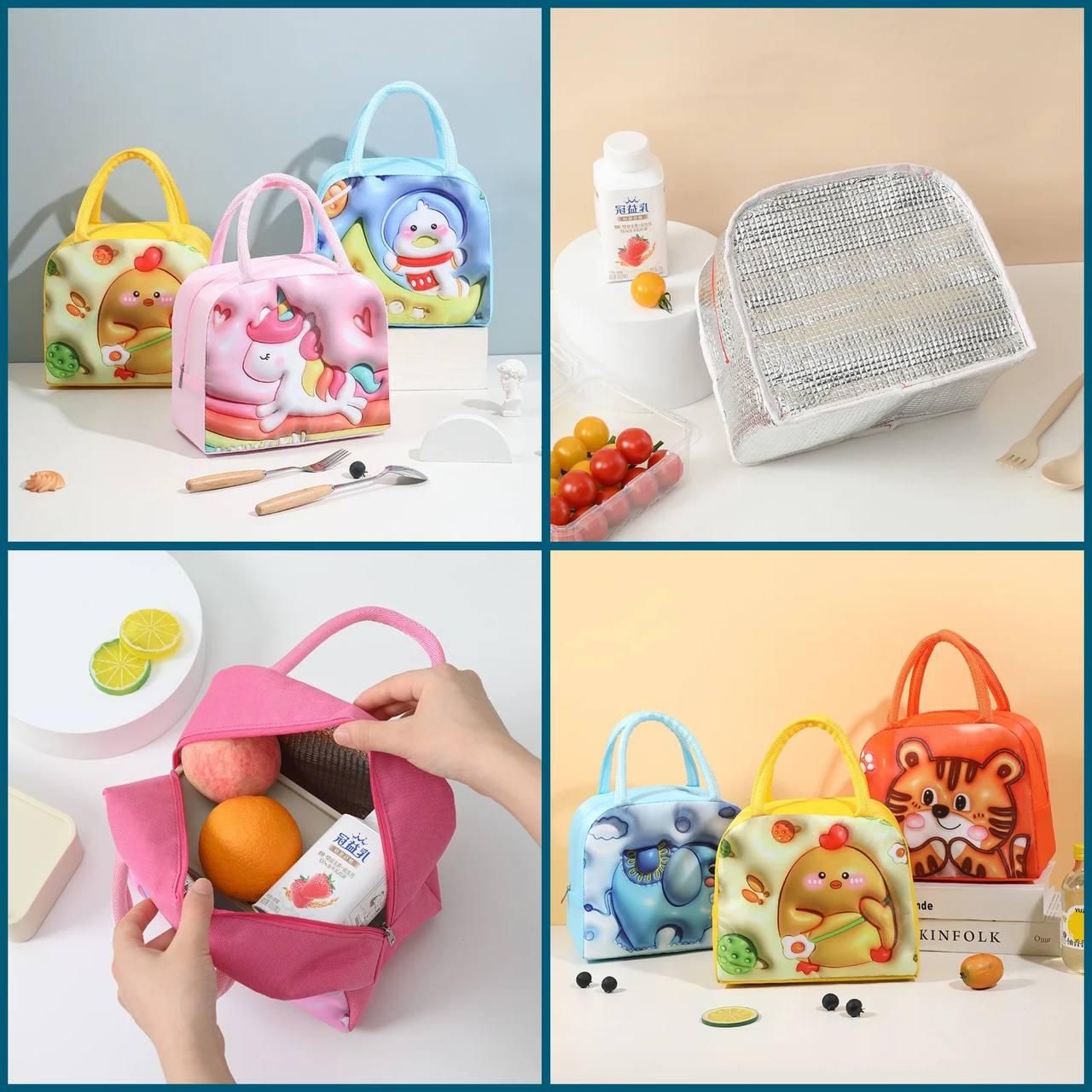 3D Cartoon Lunch Bag for Kids – Insulated, Cute & Lightweight