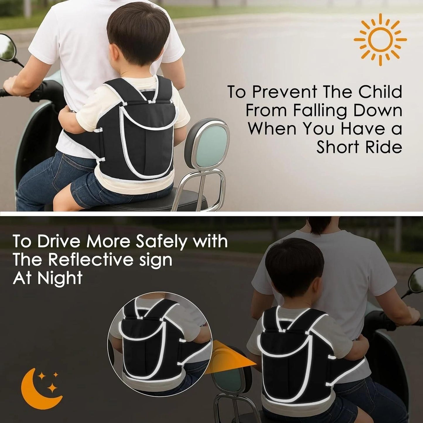 Kids Safety Belt for Bike Rides – Secure & Adjustable Child Seat Harness