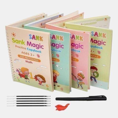 Magic CopyBook for Pre-School & Nursery - 4 Reusable Books