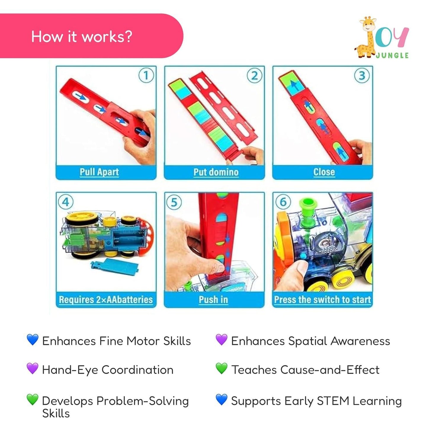 Domino Express Train Set – BPA-Free Toy with Sound Effects for Kids