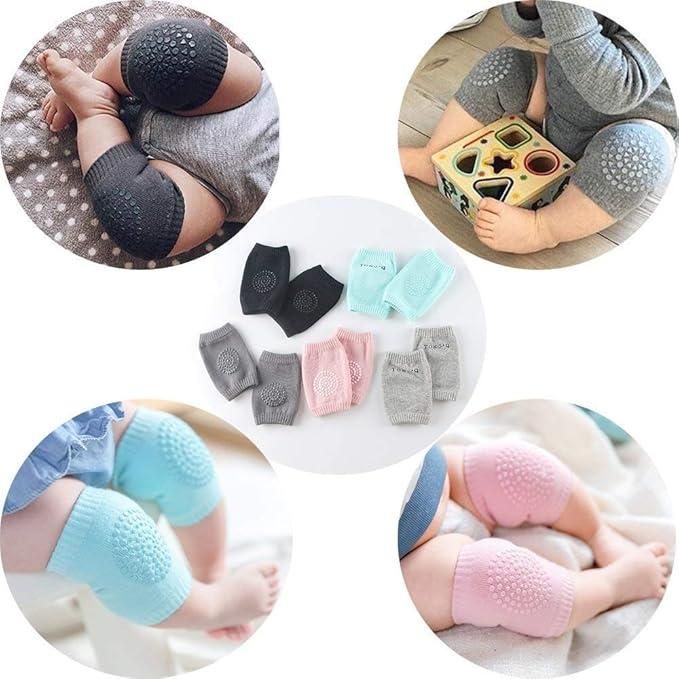 2 Pairs Baby Knee Pads – Soft & Protective Crawling Safety Gear (Cotton Blend)